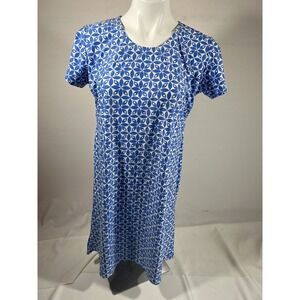Spunkwear Women's Lightweight Swim Cover-Up Medium Blue & White - Excellent Cond